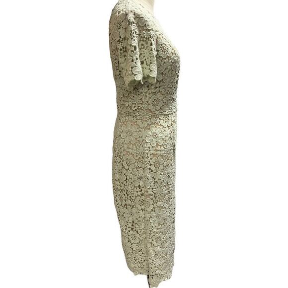 Shoshanna Mint Green‎ Beaux Guipure Lace Knee Length Sheath Dress Sz 4 - Picture 8 of 14